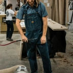 Men's Denim Overall with Embroidered NASBOCES Electrical Logo and Student Name